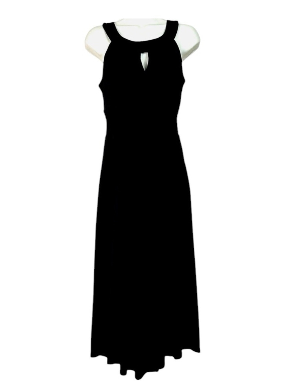 Z Sangria Black High Low Halter Keyhole V-Neck Pleated Dress 12
